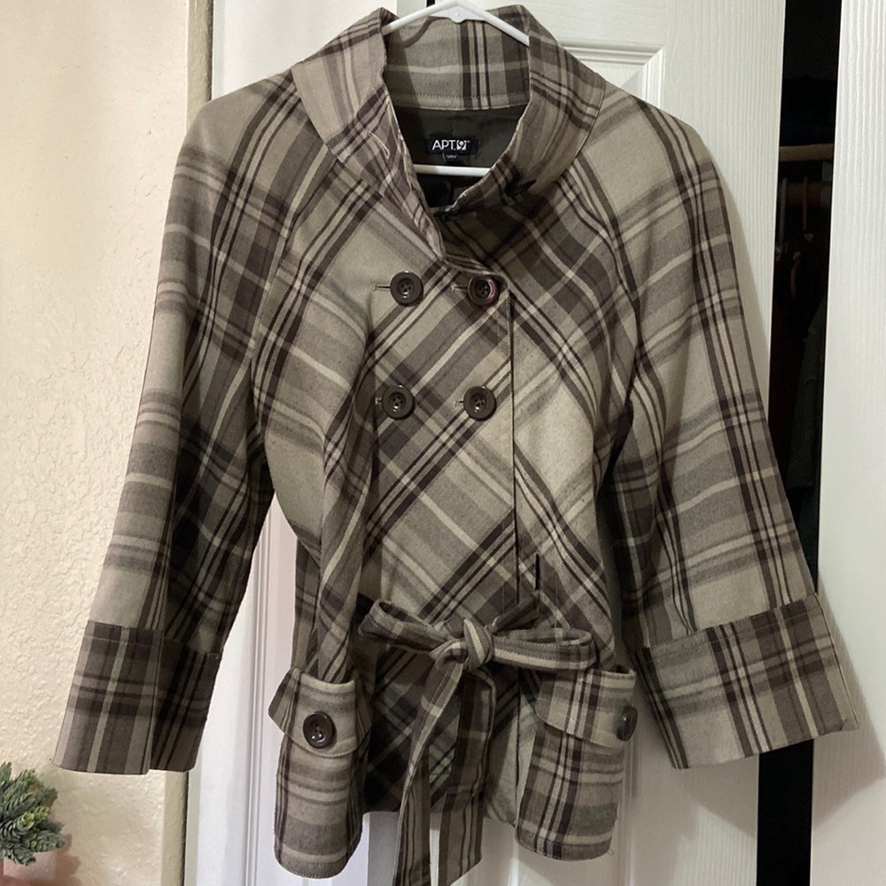 Double Breasted Plaid Coat
